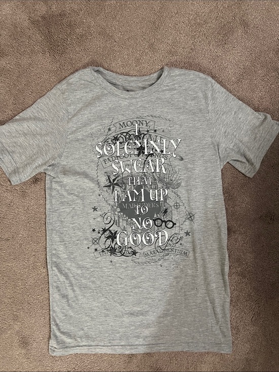 Wizarding World Of Harry Potter Tops - Harry Potter “I Solemnly swear that I am up to no good” gray tee shirt